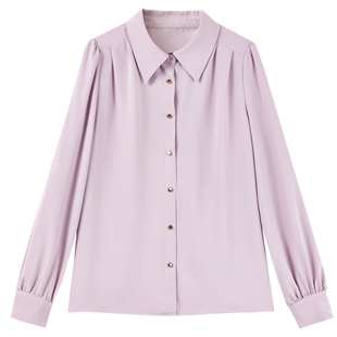 秋水伊人时尚简约显瘦直筒衬衫2026年春季新款女休闲长袖打底衬衣