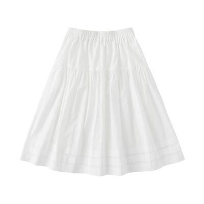 棵初全棉清新白色半裙