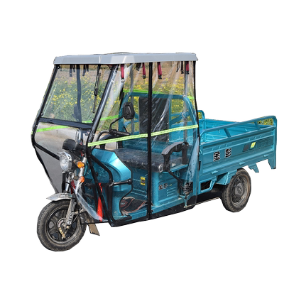 电动三轮车双顶全封闭玻璃雨棚