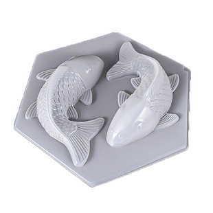 锦鲤鱼透明馒头模型八宝饭模具山楂糕鱼形年糕pp蒸模鸭血皮冻磨具