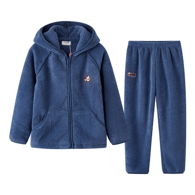 儿童珊瑚绒睡衣开衫可外穿