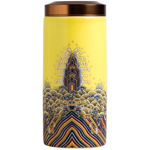 便携式小茶叶罐旅行随身出差迷你小号茶罐陶瓷密封罐茶叶盒珐琅彩