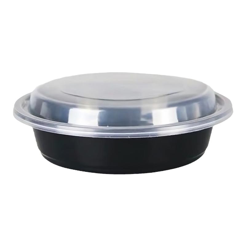 美式圆形900ml一次性餐盒长方形打包盒750ml黑色外卖快餐饭盒汤碗