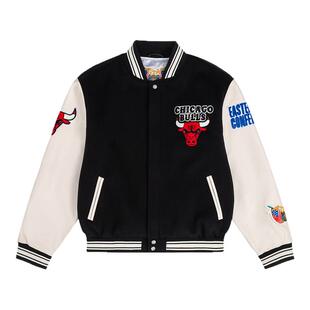 jeff  Hamilton NBA系列芝加哥公牛队秋冬男女羊毛棒球服夹克外套