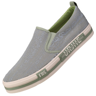 布鞋男夏季鞋子男款一脚蹬网鞋潮流男鞋夏天网面透气老北京懒人鞋