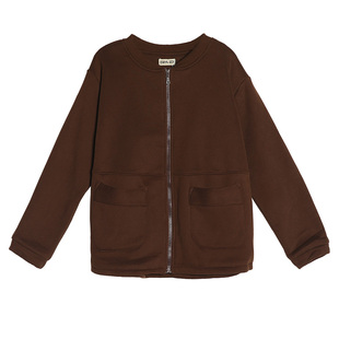 皇森2024秋冬新款加绒卫衣女宽松韩版圆领加厚短外套休闲舒适开衫