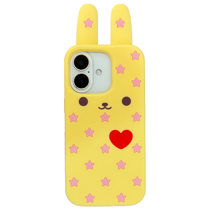 @BOBBY PLANET原创软硅胶日本古早爱心小兔耳朵可爱卡通波点适用iPhone17Promax手机壳苹果1543闺