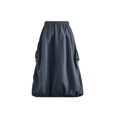 【新品上新】本依凡春款中长款A字半身裙松紧腰立体腰裙女0001