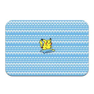 卫生间地垫全铺隔水 像素皮卡丘冲浪宝可梦马赛克风软硅藻泥地垫