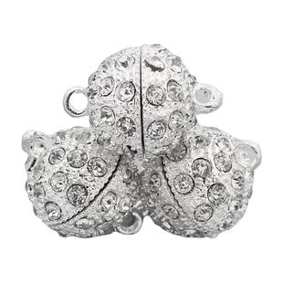 镀925银强力磁铁扣DIY穿珍珠项链磁铁扣手链扣吸力扣收尾磁性扣子