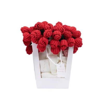 高级感生日结婚礼物玫瑰花束毯