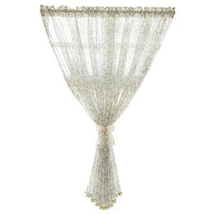 田园清新绿色印花纱客厅卧室窗帘飘窗纱帘厨房半帘门帘小窗户短帘