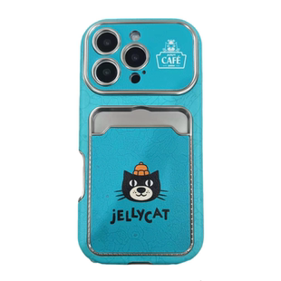 卡包Jellycat吉利猫适用苹果16手机壳皮质iphone17promax新款17卡通16pro带挂绳防摔15pro有趣14Pro女全包男