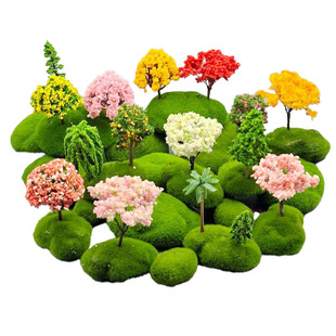 迷你仿真樱花树 微缩模型 微景观摆件 沙盘园艺造景DIY材料小饰品