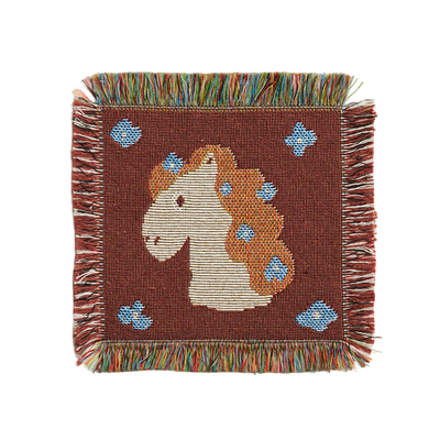 马年创意杯垫流苏针织简约现代