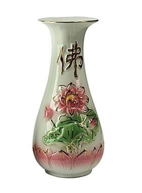 花瓶家用佛前彩绘大号小号净水