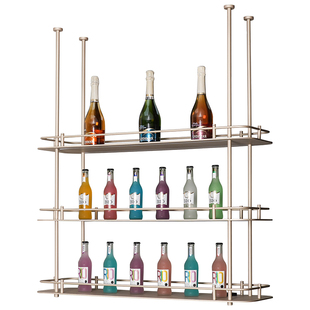 江萃铝合金吊架吧台吊杆悬空展示架岛台酒杯架酒柜餐厅吊顶层板架