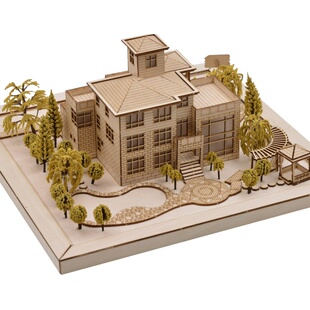建筑沙盘模型材料diy手工场景制作拼装房屋景观小屋房子流水别墅