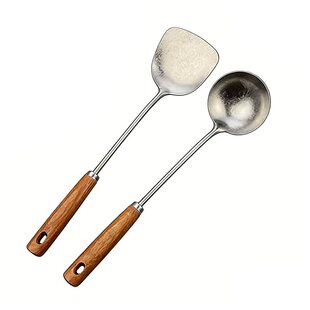 佰佳兴纯钛锅铲套装木柄方形铲头不粘锅家庭专用厨房炒菜铲子勺子