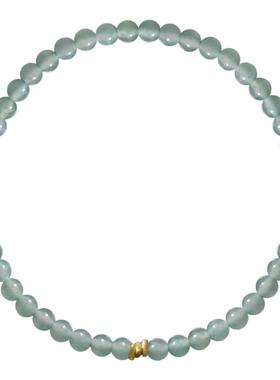 翡翠小米珠手串4mm天然蓝水玉石