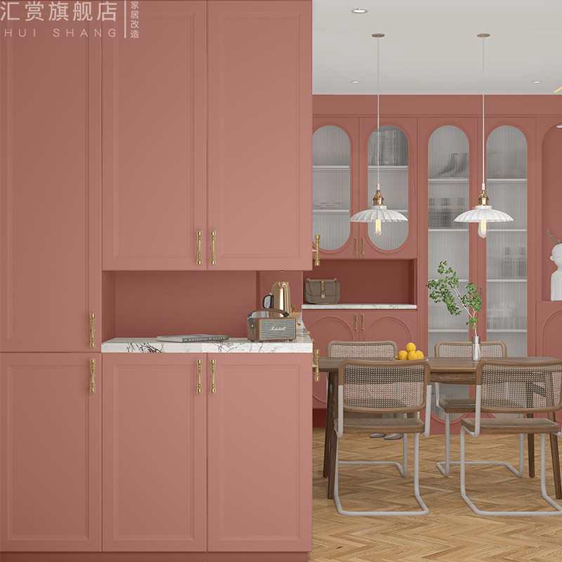 肤感膜衣柜门贴纸橱柜防油防潮墙纸自粘遮丑防水改色家具翻新桌子