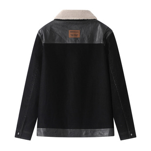 一线品牌剪牌男装秋冬季男士可拆卸毛领加厚休闲时尚拼接夹克外套
