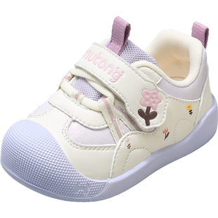 牧童童鞋婴儿学步鞋春秋甜美小花宝宝鞋儿童软底防撞女童机能鞋子