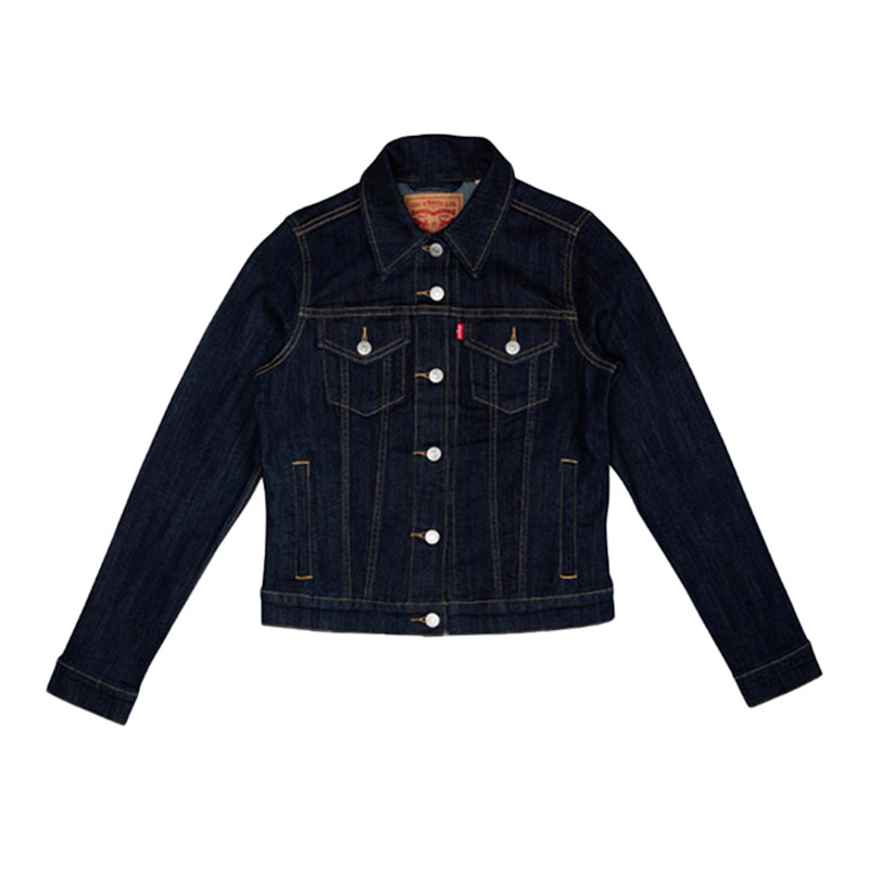 Levi's李维斯女士美式怀旧复古巴恩风深蓝显瘦早秋牛仔夹克外套