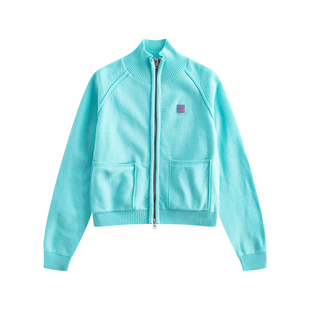 riverstone plus 糖果色立领宽松拉链毛衣女冬季纯色针织开衫外套