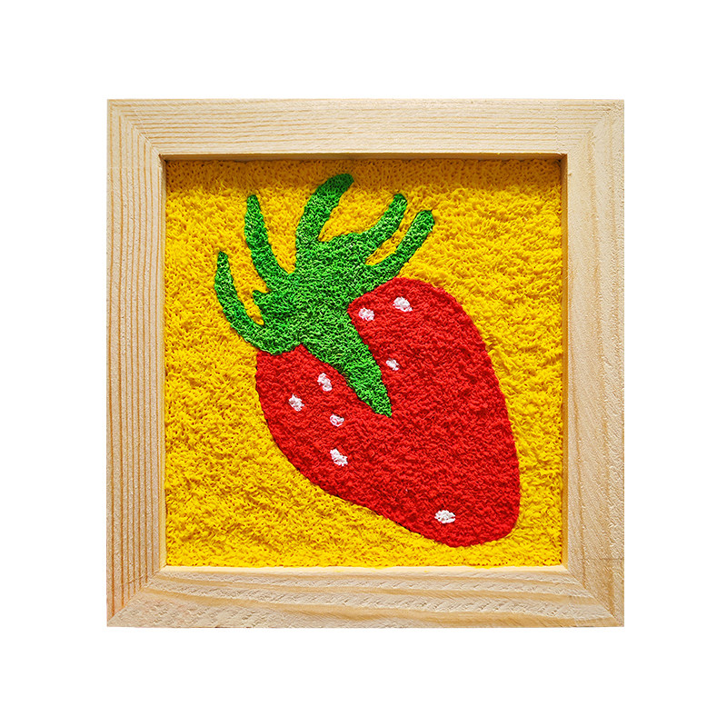水果手工纸浆画数字油画丙烯画