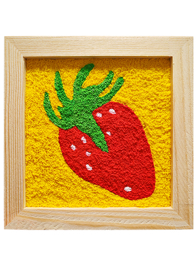 水果手工纸浆画数字油画丙烯画