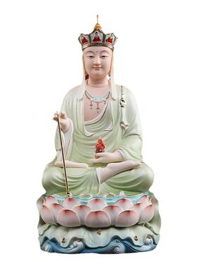 戴玉堂陶瓷摆件《明净地藏珍珠绿》家用供奉神像佛像地藏王菩萨