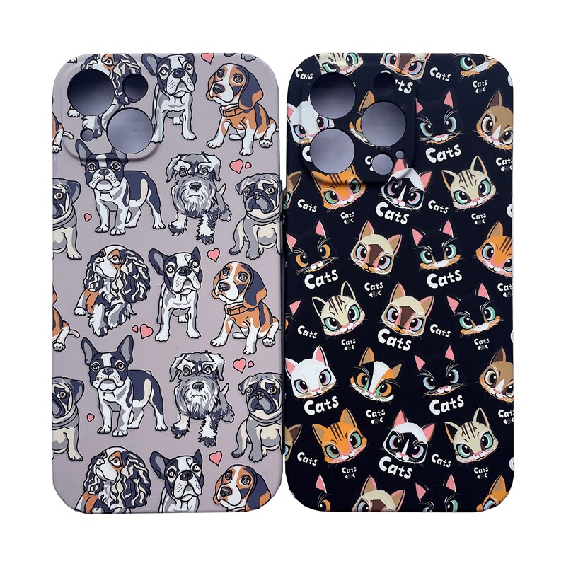 可爱猫咪适用iPhone14promax手机壳15雪纳瑞11巴吉度狗狗13pro夜光x软壳14pro全包13萌宠15pr