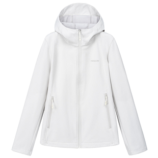 企鹅户外冲锋小蛮腰软壳衣女26春保暖摇粒绒夹克防风防水外套4124