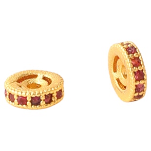 不掉色沙金隔片镶钻垫片文玩手链串珠diy手串直切药片隔珠小配件