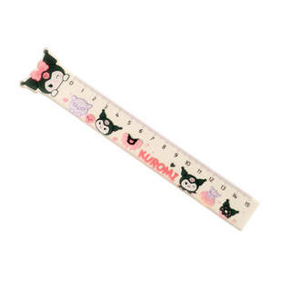 卡通库洛米图案透明直尺可爱少女心美乐蒂中小学生测量长文具尺子
