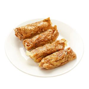 虾仁卷广式特色潮汕小吃点心大只鲜虾腐皮卷油炸点心特色菜春卷