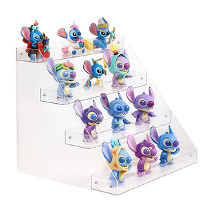 史迪仔盲盒收纳展示架小摆件阶梯置物架适用于泡泡玛特手办陈列柜