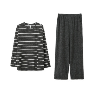 安之伴【巨柔软】男士睡衣春秋季2025新款磨毛秋冬家居服条纹套装