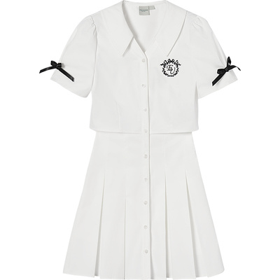 Eptison甜辣学院风百褶连衣裙