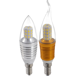 led蜡烛灯泡e14小螺口5W7w9w12W尖泡拉尾吊灯光源e27节能灯批发