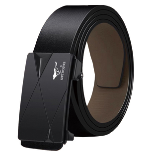 七匹狼内扣皮带男士2026新款真皮内穿式自动扣无牙腰带男款内扣式