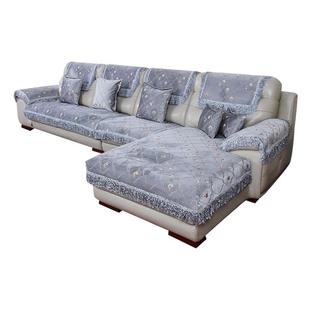 高端真皮沙发垫坐垫防滑座垫四季通用轻奢高级感毛绒沙发巾盖布套