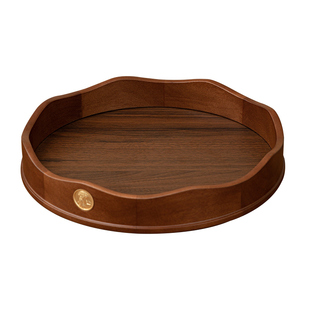 实木化妆品收纳盒桌面高级旋转盘护肤品香水置物架首饰品口红托盘