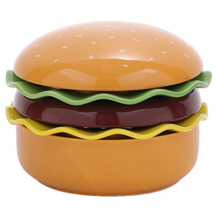 汉堡包碗盘套装礼盒造型好看的盘子沙拉甜品可爱餐具礼物儿童饭碗