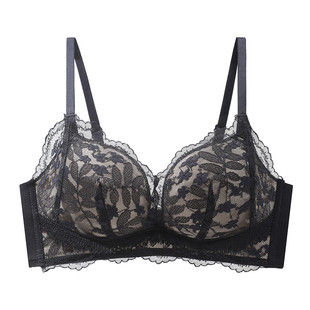 秋冬内衣女小胸聚拢显大加厚3CM无钢圈性感蕾丝文胸平胸专用胸罩