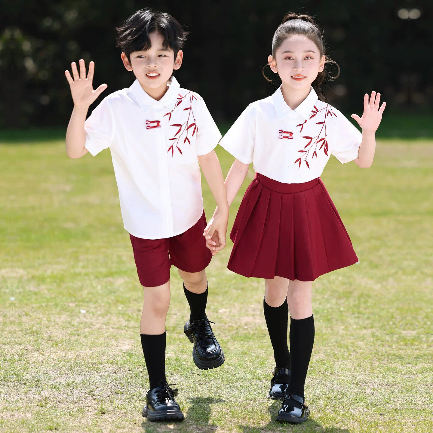 六一儿童合唱演出服小学生红歌比赛朗诵表演服装幼儿园毕业照班服
