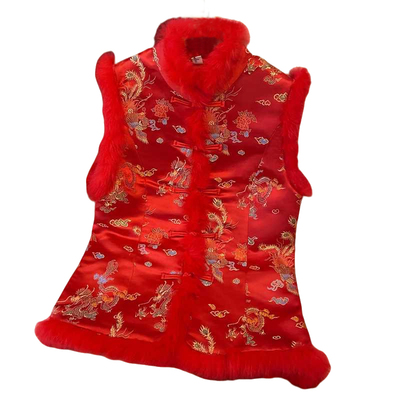 过年唐装女装中式旗袍小袄中国风冬季汉服红色上衣复古盘扣小棉袄