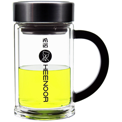 希诺商务户外隔热泡茶喝水玻璃杯