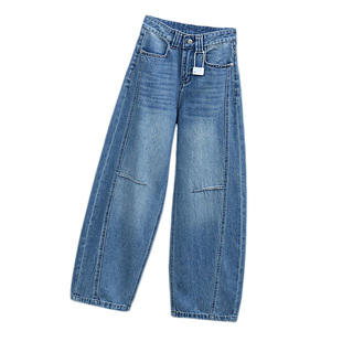 2026年新款春夏薄款牛仔裤高腰宽松显瘦潮流弯刀裤时尚百搭香蕉裤